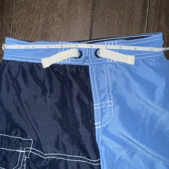 Nautica Boys Medium 5/6 Swim Trunks - Two Tone Blue - Drawstring - Picture 4 of 7